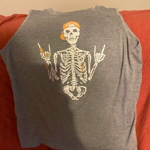 Gray Skeleton Graphic Tank Top